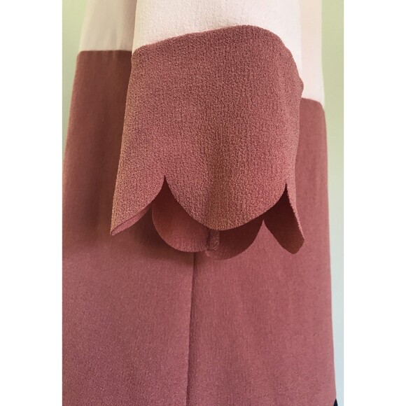 Vanilla Bay Color Block Short Dress Scalloped Edge Size Small - Picture 6 of 9